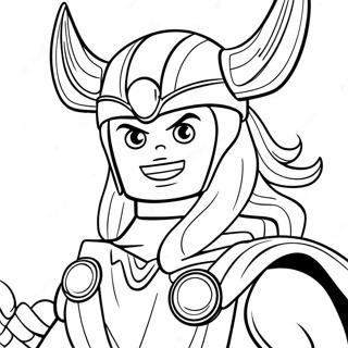 Page à colorier de Lego Thor | Page de coloriage Lego Thor