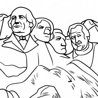 Page à colorier du Mont Rushmore | Page de coloriage Mont Rushmore