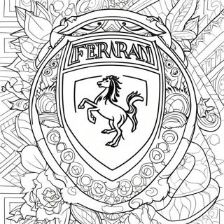Page à colorier du logo Ferrari | Page de coloriage Ferrari