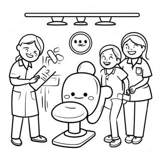 Page à colorier des patients dentaires heureux d'Ada | Page de coloriage Ada Dentaire