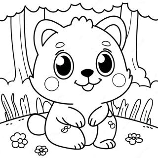 Page à colorier des animaux mignons de la forêt | Page de coloriage Bois