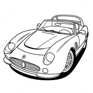 Page à colorier d'une voiture de sport Ferrari rouge | Page de coloriage Ferrari