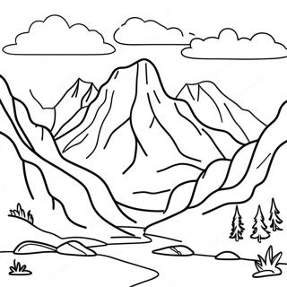 Page à colorier des majestueuses montagnes Rocheuses | Page de coloriage Colorado