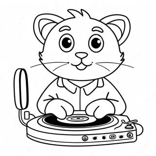 Page à colorier DJ Catnip | Page de coloriage DJ Catnip