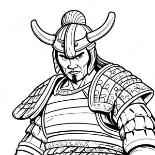 Page à colorier de guerrier samouraï | Page de coloriage Samouraï