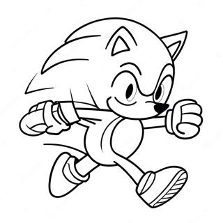 Page à colorier de Sonic le hérisson en vitesse | Page de coloriage Course d'équipe Sonic