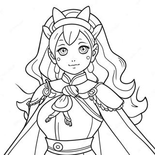 Page à colorier de Mina Ashido en costume de héros | Page de coloriage Mina Ashido