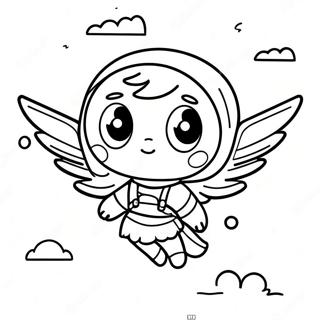 Page à colorier de Navi Avatar volant dans le ciel | Page de coloriage Avatar Navi