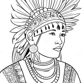 Page à colorier Ojibwe | Page de coloriage Ojibwé