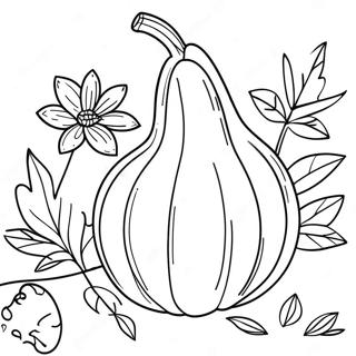 Page à colorier de courge | Page de coloriage Gourde