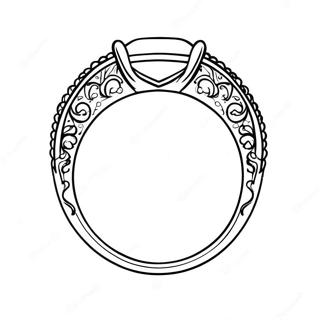 Page à colorier d'une bague simple | Page de coloriage Bague