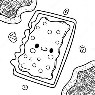 Page à colorier de Pop Tart coloré avec des paillettes | Page de coloriage Pop Tart