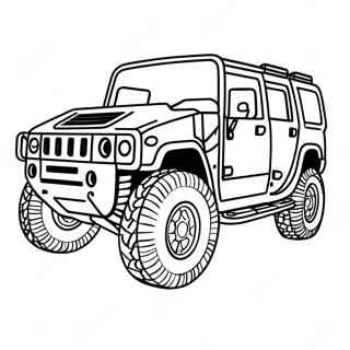 Page à colorier de Hummer | Page de coloriage Hummer