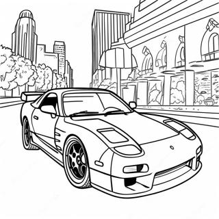 Page à colorier de voiture de sport RX7 | Page de coloriage RX7