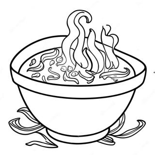 Page à colorier de bol de piment épicé | Page de coloriage Chili