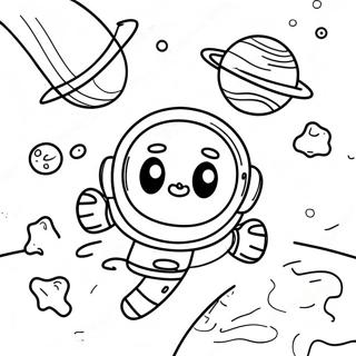 Page à colorier Aventure Spatiale Colorée | Page de coloriage Galaxie Créative