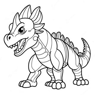Page à colorier Scorpius Rex Rugissant | Page de coloriage Scorpius Rex