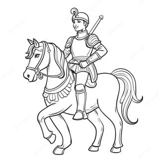 Page à colorier Prince Charmant en Armure Brillante | Page de coloriage Prince Charmant
