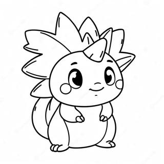Page à colorier Cyndaquil Mignon | Page de coloriage Cyndaquil