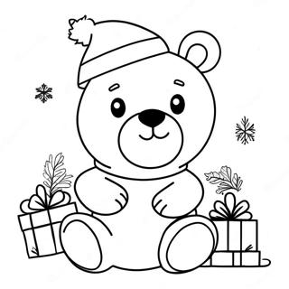 Ours de Noël à Colorier | Page de coloriage Ours de Noël