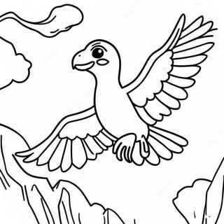 Rapaces Colorés en Vol à Colorier | Page de coloriage Raptors