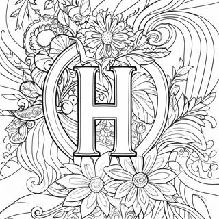 Page à colorier de la lettre H | Page de coloriage Lettre H