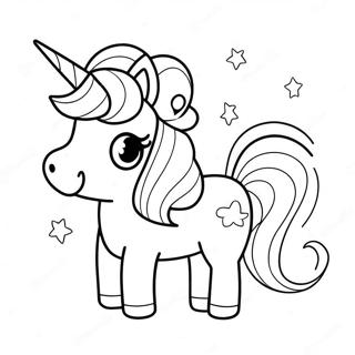 Page à colorier de Cute Kawaii Chibi Licorne | Page de coloriage Kawaii Chibi