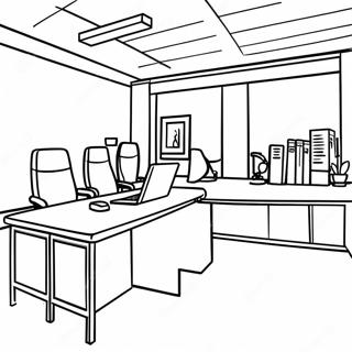 Page à colorier Scène de bureau d'entreprise | Page de coloriage Affaires