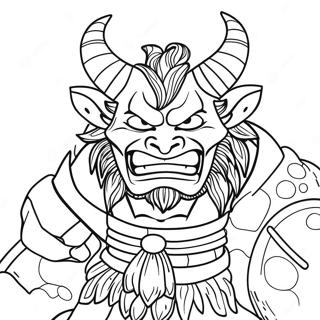 Page à colorier Oni | Page de coloriage Oni