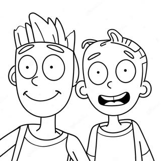 Page à colorier Visages Drôles d'Ed Edd n Eddy | Page de coloriage Ed Edd et Eddy