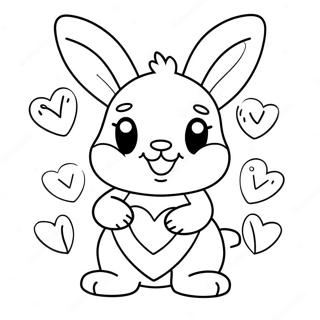Page à colorier Mignon Lapin Playboy avec un Cœur | Page de coloriage Lapin Playboy