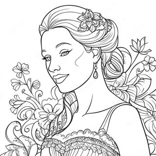 Page à colorier de la grâce élégante | Page de coloriage Grâce