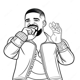 Page à colorier de Drake en performance sur scène | Page de coloriage Drake