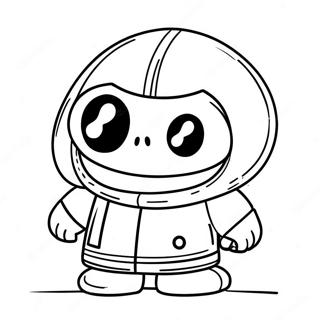 Page à colorier du personnage mort d'Among Us | Page de coloriage Among Us Mort