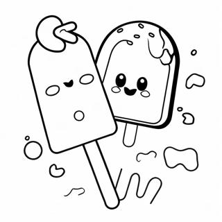 Page à colorier de friandises glacées colorées | Page de coloriage Sucette glacée