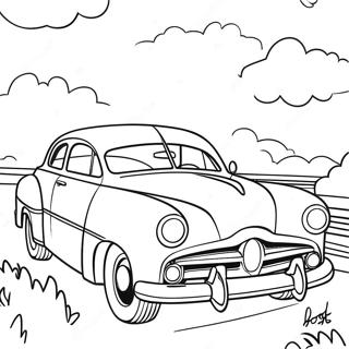 Page à colorier de Doc Hudson voiture classique | Page de coloriage Doc Hudson