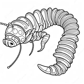 Page à colorier de mille-pattes | Page de coloriage Centipède