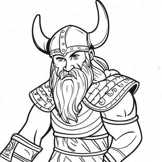 Page à colorier de guerrier viking | Page de coloriage Viking