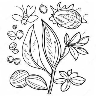 Page à colorier de graines | Page de coloriage Graines