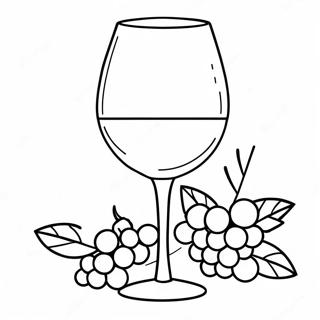 Page à colorier de verre à vin | Page de coloriage Vin