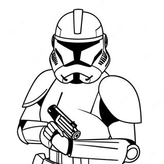Page à Colorier de Clone Trooper Phase 1 | Page de coloriage Clone Trooper de Phase 1