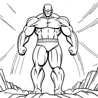 Titan Colossal en Bataille à Colorier | Page de coloriage Titan Colossal