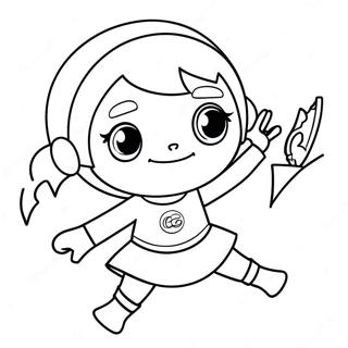Page à colorier WordGirl en action | Page de coloriage FilleDesMots