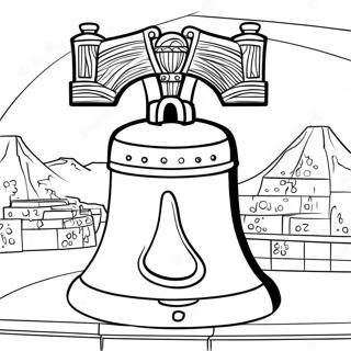 Page à colorier Cloche de la Liberté | Page de coloriage Philadelphie