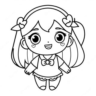 Page à colorier Yandere Simulator Chibi | Page de coloriage Simulateur Yandere