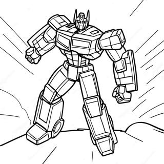 Page à colorier Transformers Barricade en action | Page de coloriage Transformers Barricade