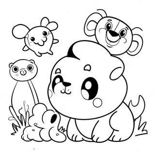 Page à colorier sans animaux mignons | Page de coloriage Non