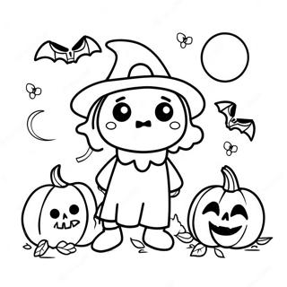Page à colorier d'Halloween du mois effrayant | Page de coloriage Mois Effrayant