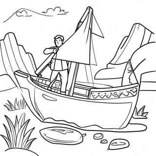 Page à colorier Aventure Inexplorée | Page de coloriage Inexploré