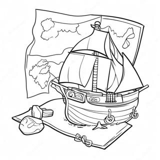 Page à colorier Carte au Trésor Inexplorée | Page de coloriage Inexploré